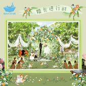 新婚礼物猫 天空之城婚礼拼图1000片成人版 结婚礼进行时送朋友