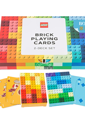预售 LEGO乐高扑克牌 豪华2副套装 原装进口 LEGO Brick Playing Card 积木造型纸质扑克 乐高正版新款玩具 游戏纸牌创意礼物
