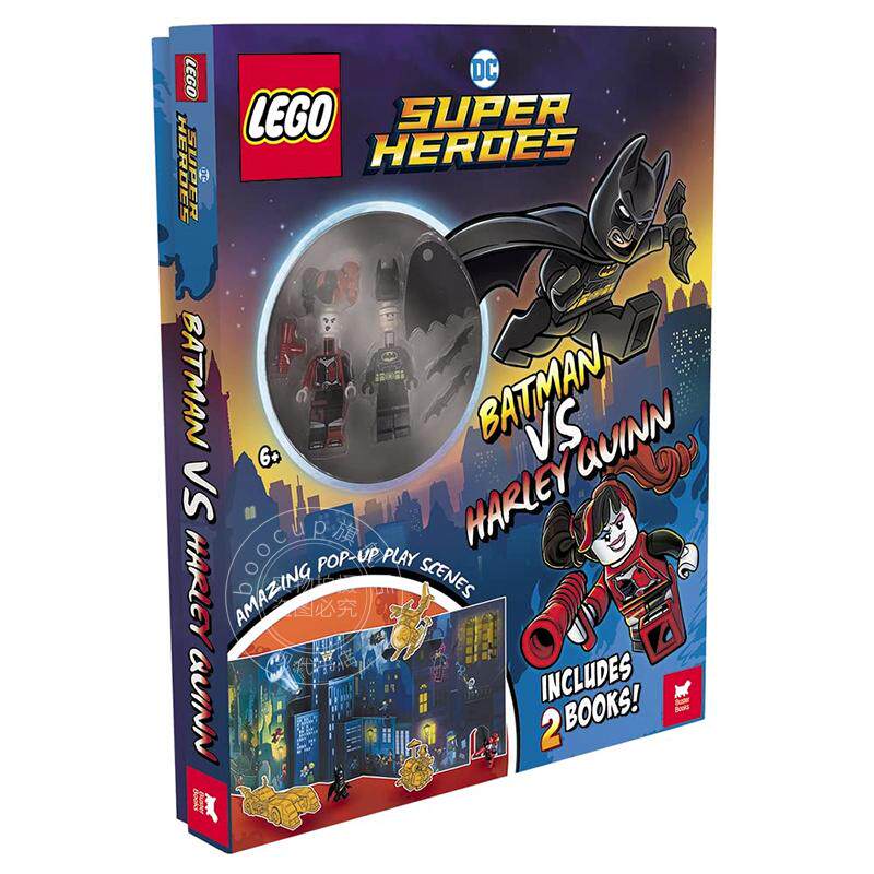 现货 乐高-DC超级英雄:蝙蝠侠大战哈利奎因 (含迷你人偶、游戏场景和2本书) 英文原版 LEGO DC Super Heroes: Batman vs. Harley Q