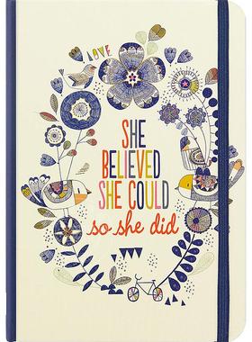 她相信她能做到，所以她做到了 笔记本 日记本 文创周边 Peter Pauper Press 无酸纸 英文原版 She Believed She Could So She Did