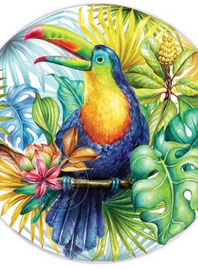 热带巨嘴鸟 1000片拼图 文创周边 Peter Pauper Press 英文原版  Tropical Toucan 1000 Piece Round Jigsaw Puzzle