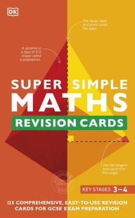 超级简单复习卡 数学 DK出品 词卡 巩固学科知识复习卡片 英文原版 Super Simple Maths Revision Cards