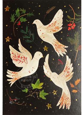 和平鸽明信片信封贺卡 文创周边 Peter Pauper Press 英文原版  The Doves of Peace Small Boxed Holiday Cards