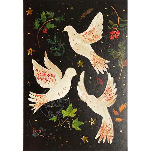 和平鸽明信片信封贺卡 文创周边 Peter Pauper Press 英文原版  The Doves of Peace Small Boxed Holiday Cards