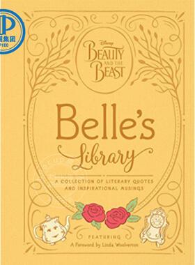 现货 美女与野兽 贝尔公主图书馆 文学名言和励志沉思集 英文原版 Beauty and the Beast: Belle\'s Library