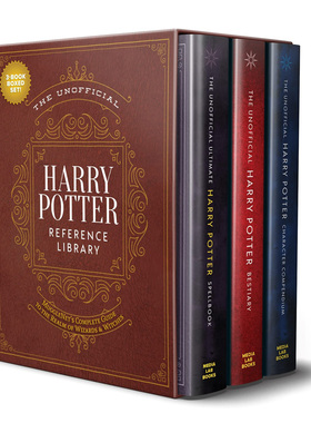 现货 哈利波特非官方魔法全书人物概要魔法生物三册全集 英文原版 Unofficial Harry Potter Reference Library Boxed Set