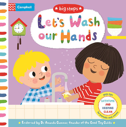 大步向前 让我们洗手 英文原版 Big Steps Let's Wash Our Hands 儿童早教纸板书 立体书