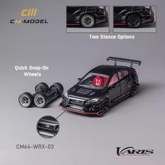 CM-MODEL斯巴鲁Sti Varis Widebody黑色附赠低趴轮毂合金汽车模型