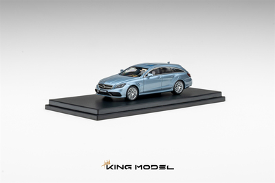 KM KingModel 164奔驰CLS63 AMG 冰蓝猎装旅行车仿真合金汽车模型