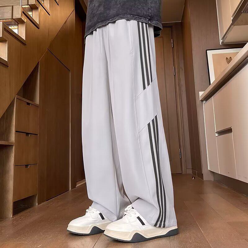 男童裤子夏季薄款2026新款男孩直筒运动裤冰丝中大儿童休闲长裤潮