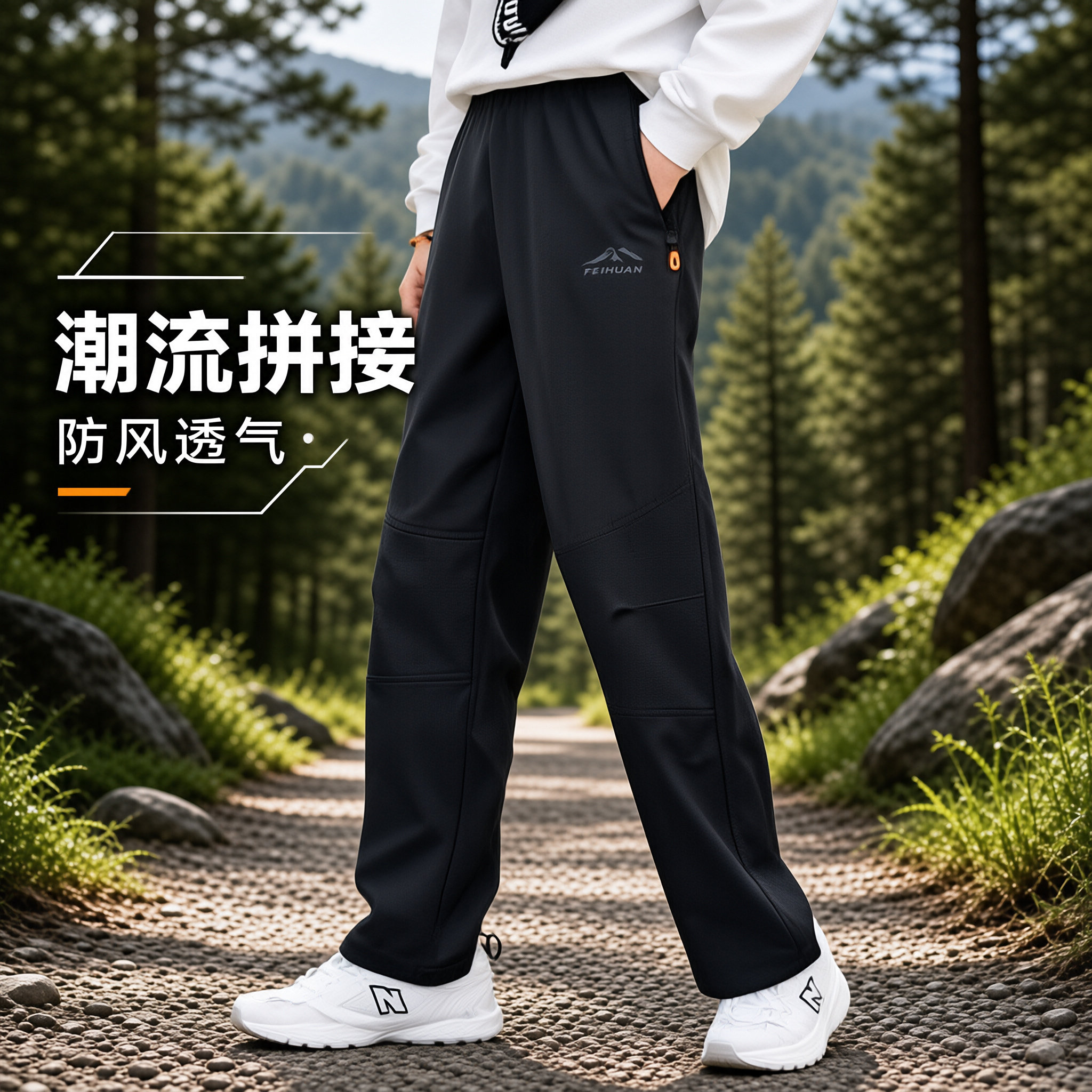 男童秋冬户外冲锋抓绒软壳裤｜