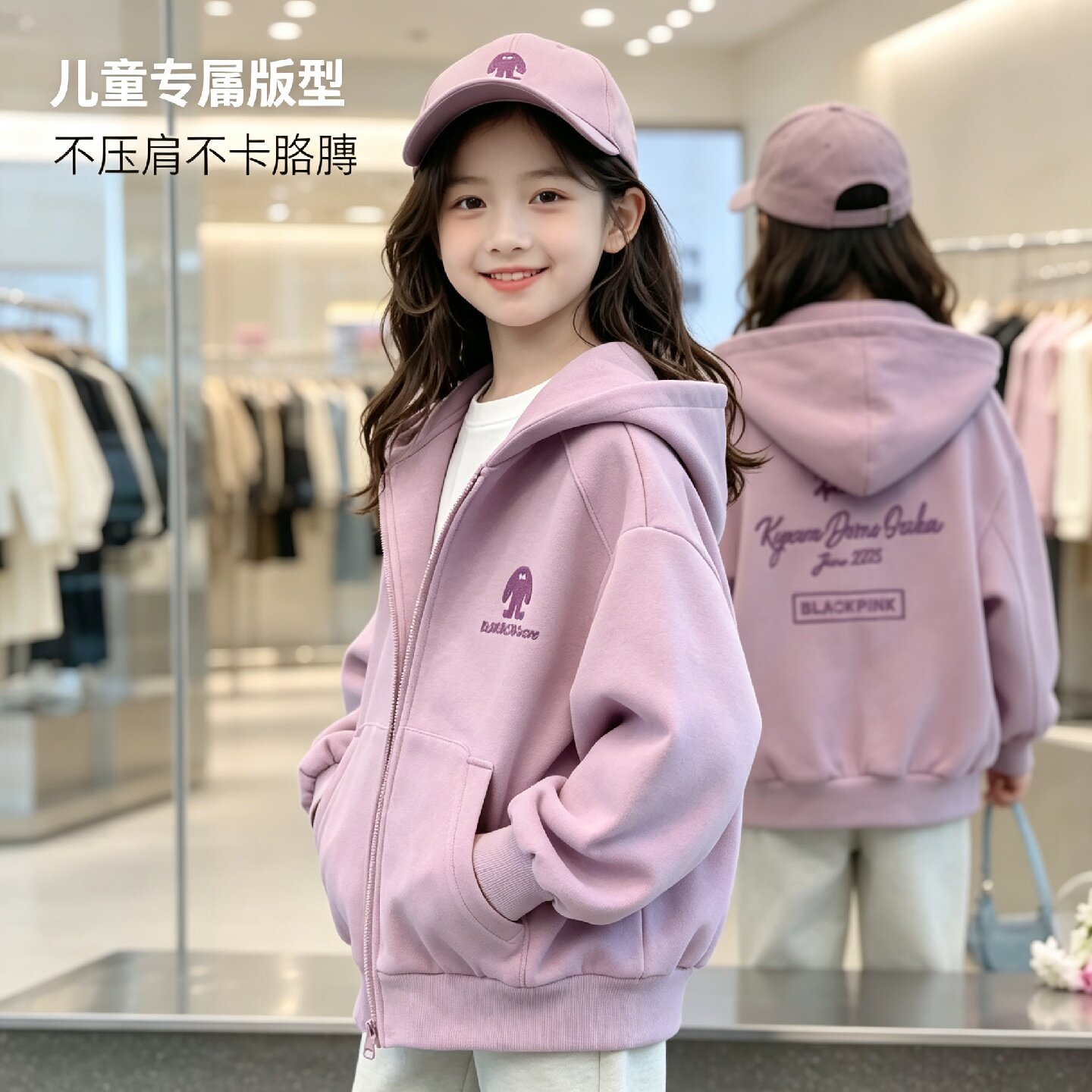 女童春秋季爆款连帽卫衣外套|