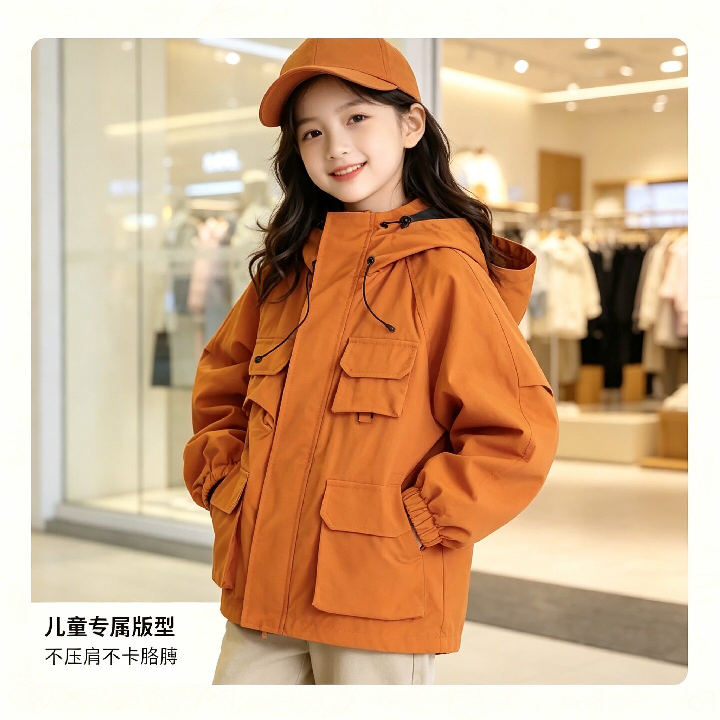 女童连帽冲锋衣春秋新款韩版洋气