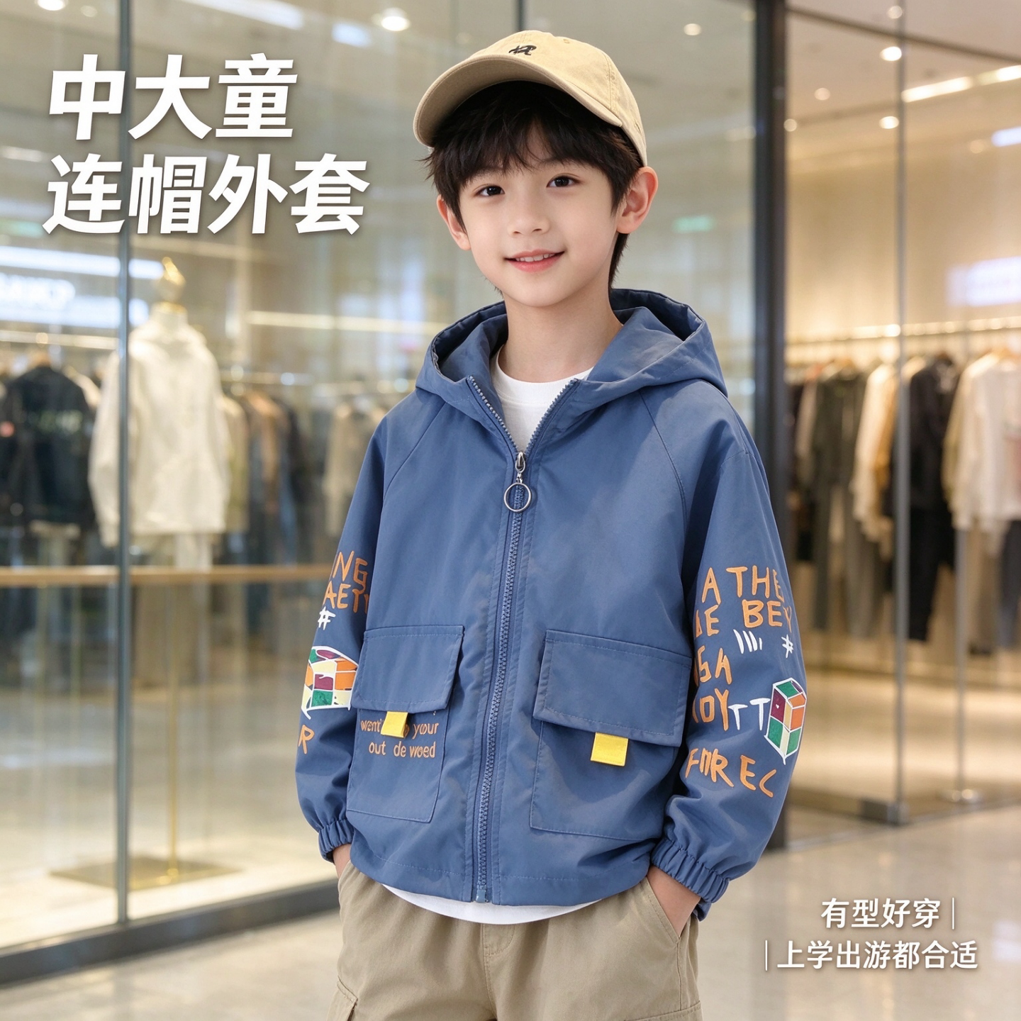 男童薄款外套连帽衣2025韩版新款