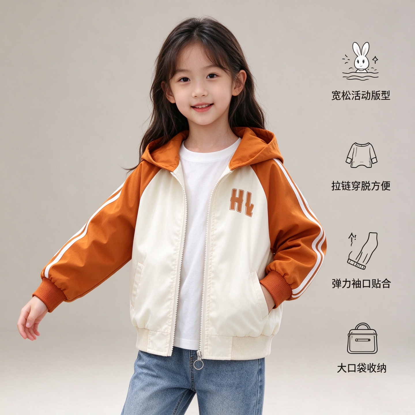 女童春秋2025新款韩版洋气儿卡通