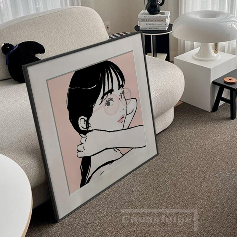 人物潮牌艺术版画主题酒店组合挂画个性创意书房卧室女生装饰画