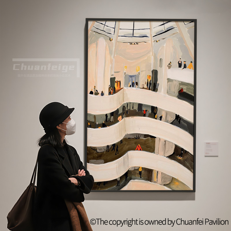 现代简约风装饰画中古挂画法式复古餐厅客厅玄关床头高级感壁画