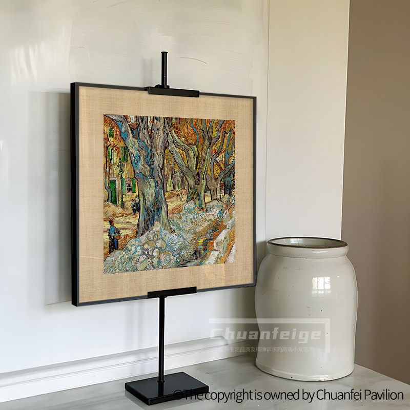 《丰收的梧桐树大道》梵高客厅装饰画ins玄关卧室床头挂画艺术感