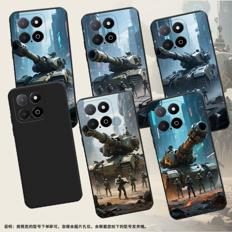 适用荣X6A手机壳全包边商务Play5TLite时尚坦克巨兽磨砂壳荣耀X6APlus高级感荣耀X9男女款WDY-LX1保护套