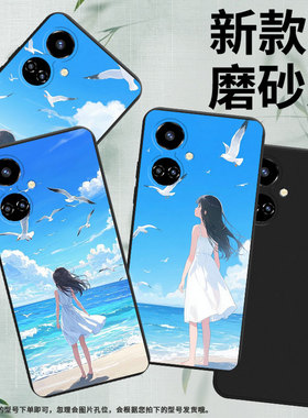 适用传音TecnoCamon19Pro手机壳男女款白裙女孩Camon19Neo高级感TecnoCamon19磨砂壳全包边中国风保护套