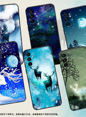 适用三星M02手机壳M04梅花鹿SM-M105F全包边samsungM12磨砂壳M13防摔爆SM-M145F黑色M20硅胶M21s保护套