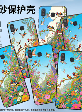 适用三星M01Core手机壳A8+防摔SamsungJ4Plus一群鸳鸯SM-J610F三星A6s高级SM-G8870耐磨GalaxyA21s保护套