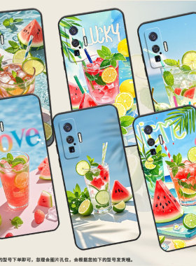 适用vivoiQOO9Pro手机壳V2025a纯黑色夏天冰饮耐磨10Pro防摔iQOOZ9s保护套iQOOZ10硅胶V2254A商务磨砂壳