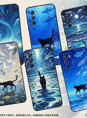 适用vivoT3手机壳5G国外版黑色V2151商务viviT2防摔T2x流体油画全包T1x时尚V2334男女T4x高级硅胶保护套