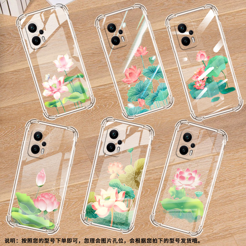 适用谷歌Pixel2手机壳Pixel2XL轻摇曼舞谷歌Pixel3时尚Pixel3XL荷叶荷花谷歌Pixel3A气囊壳防摔保护套