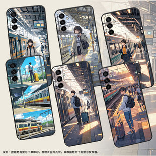 适用三星M02手机壳M23拖着行李箱SM M145F黑色M20硅胶M10保护套 M105F全包边samsungM12磨砂壳M13防摔爆SM