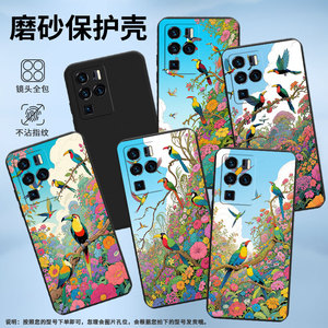 适用中兴Axon30Ultra航天版手机壳Axon40Ultra中国风中兴Axon30Ultra磨砂壳Axon40Pro极乐鸟全包保护套