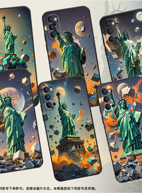 适用opporeno手机壳3元气版纯黑色pccm00商务0pp0renoace保护套ace2油画风格reno4pckm70硅胶reno5软壳