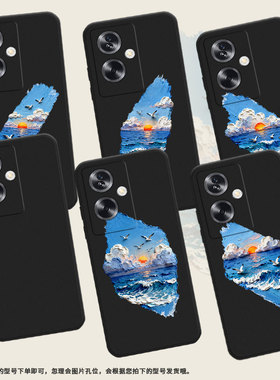 适用一加NordN20SE手机壳油画海浪OnePlusNordN30SE防摔超薄一加Nord磨砂壳一加10R时尚商务全包边保护套
