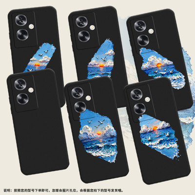 适用一加NordN20SE手机壳油画海浪OnePlusNordN30SE防摔超薄一加Nord磨砂壳一加10R时尚商务全包边保护套