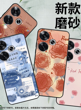 适用小米POCOF6手机壳5G全包边Xiaomi保护壳24069PC21G磨砂壳POCOF6红玫瑰文字中国风蓝玫瑰创意玫瑰网红ins