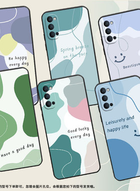 适用OPPOReno手机壳10x纯黑色PCCM00商务0pp0RenoAce保护套Ace2色块笑脸Reno2F高级PCKM70轻薄Reno4F软壳