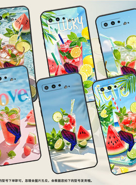 适用华硕ROG3手机壳西瓜薄荷冰耐磨AsusROGPhone5s磨砂壳华硕ROG5全包边ZS676KS防摔ZS673KS个性硅胶保护套