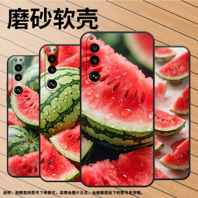 适用索尼XPeria5III手机壳XQCQ62B-GC爆汁大西瓜SonyXPeria5IV商务XPeria10III软壳SO-52B硅胶1III保护套