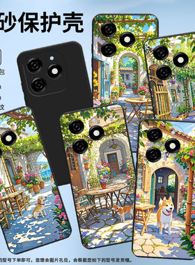 适用传音TecnoPop7Pro手机壳时尚Pop8高级感乡村小屋TecnoPop7磨砂壳TecnoPop9全包边中国风KL8H保护套