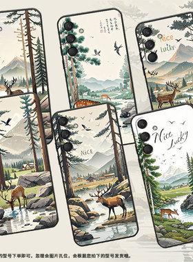 适用三星M30手机壳M30s/M33全包边SM-M346B保护套森林景观SamsungM55个性M52潮流SM-M546B防摔M60s软壳