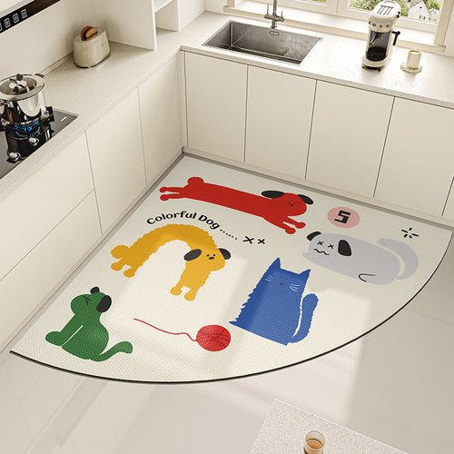 卡通厨房扇形地垫轻奢高级感防滑