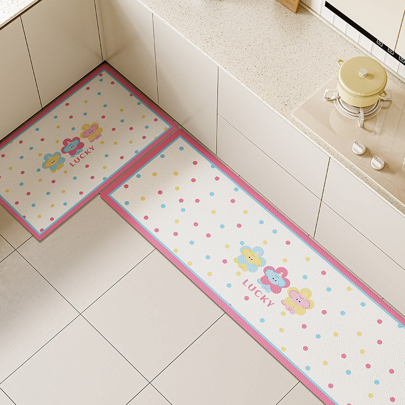 卡通L形厨房地垫防滑防油可擦免洗PU脚垫子防脏防水专用防污地毯,居家布艺,厨房地垫,淘宝优惠券,粉丝福利购,淘宝优惠卷