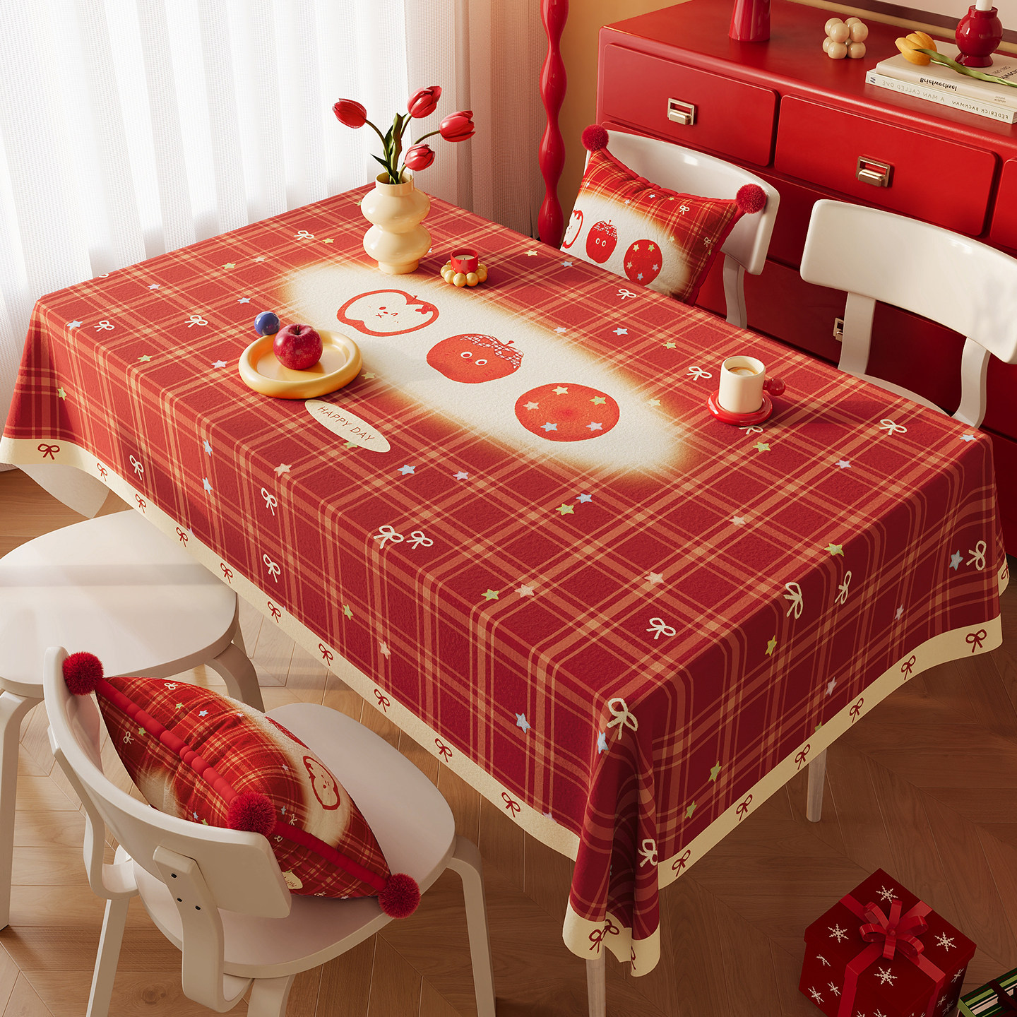 新年喜庆桌布防水防烫免洗餐桌布过年红色氛围感台布长方形茶几布,居家布艺,桌布,淘宝优惠券,粉丝福利购,淘宝优惠卷