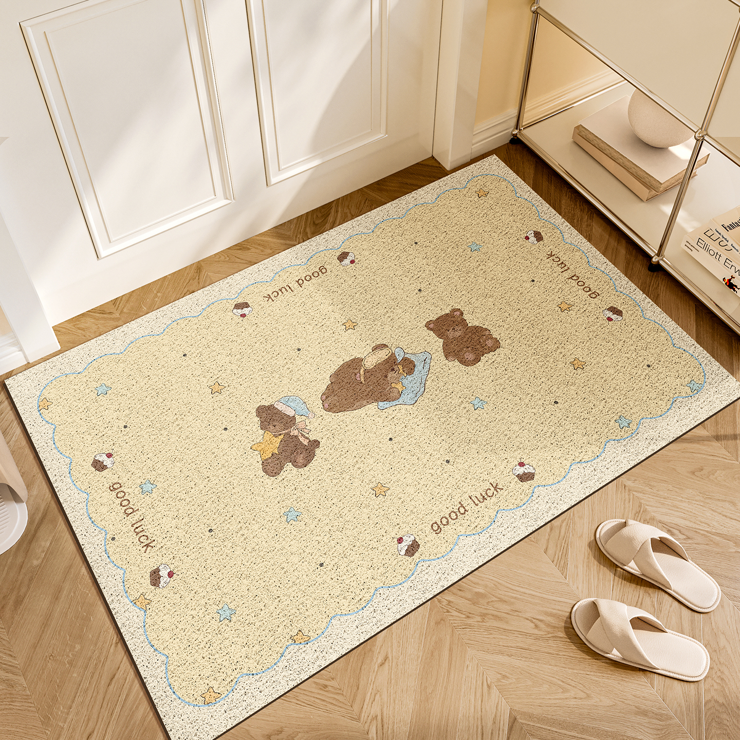 卡通小熊入户门地垫家用丝圈脚垫