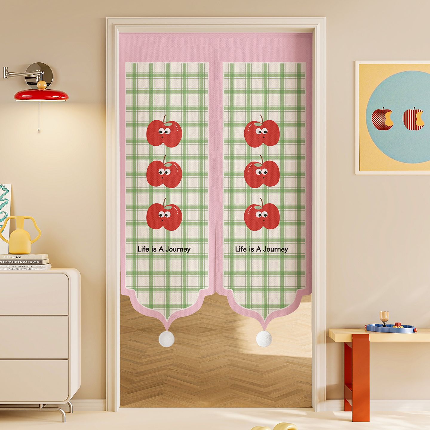 卡通异形门帘卧室房间半帘防隐私