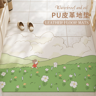 卡通入户地垫异形防滑皮革脚垫可擦免洗一擦净脚踏垫进门玄关门垫