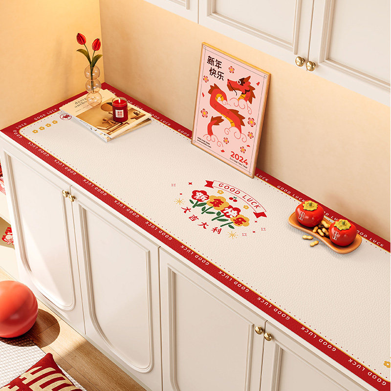 新年餐边柜桌垫2026红色喜庆桌布桌面垫入户鞋柜电视柜长条保护垫,居家布艺,桌布,淘宝优惠券,粉丝福利购,淘宝优惠卷