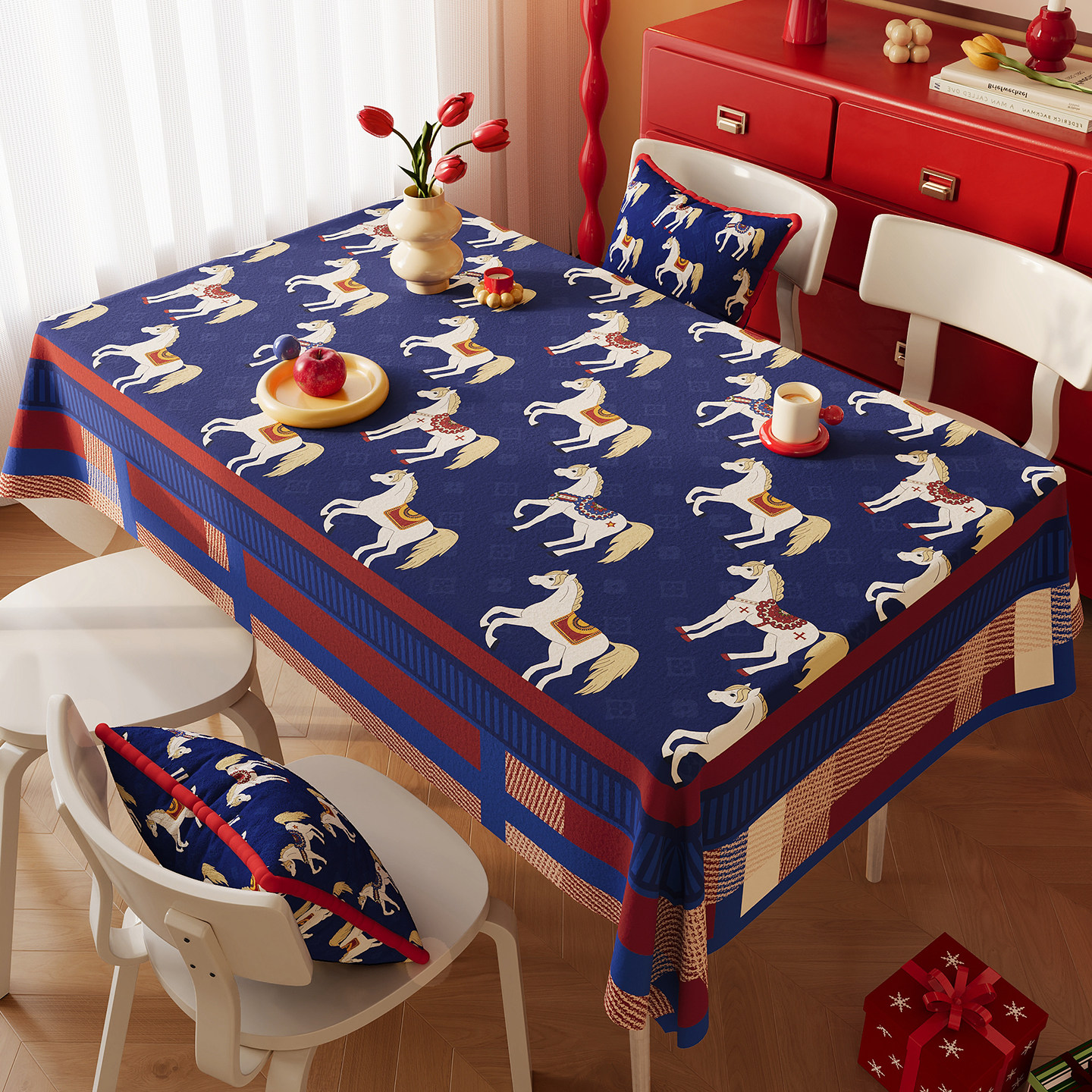 马年桌布2026新年氛围感装饰餐桌布防水防烫免洗长方形茶几遮盖布,居家布艺,桌布,淘宝优惠券,粉丝福利购,淘宝优惠卷
