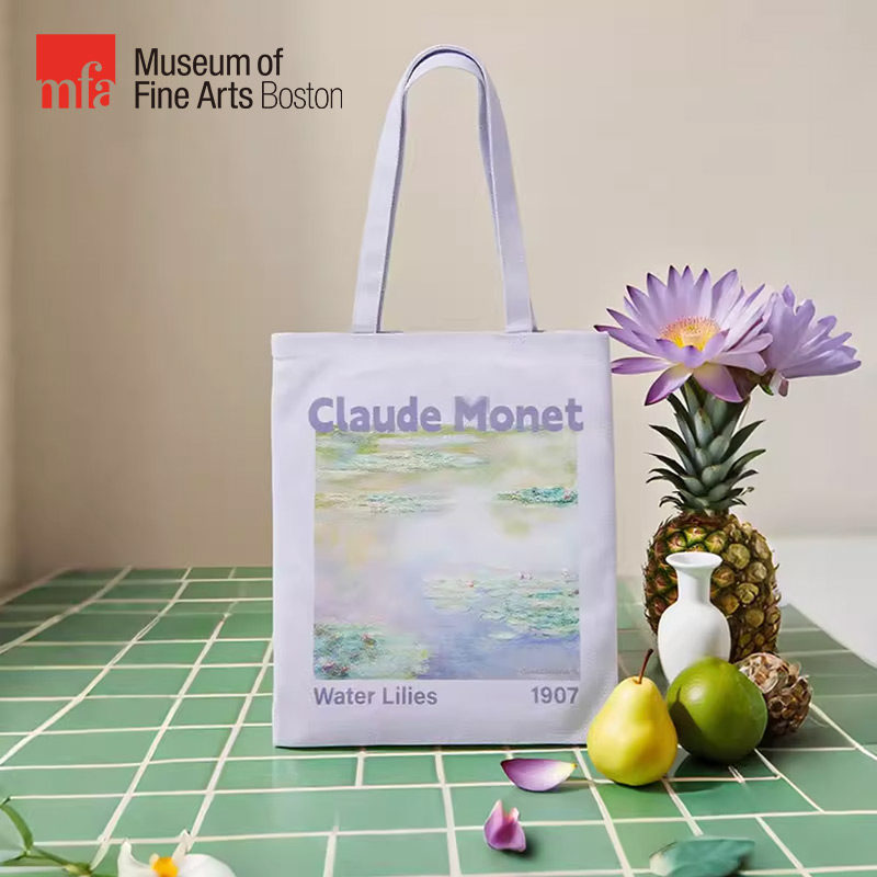莫奈睡莲文创帆布单肩包