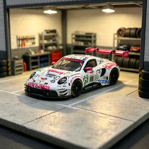 TH 1/64仿真保时捷911 GT3 R#85合金模型引擎盖可开滑行跑车礼物